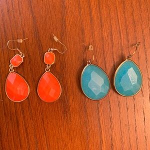 Tangerine and Aqua Gold Earrings